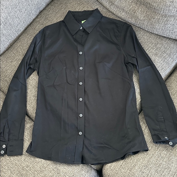 Banana Republic Black Non-Iron Fitted Shirt 6 Petite - Picture 4 of 7